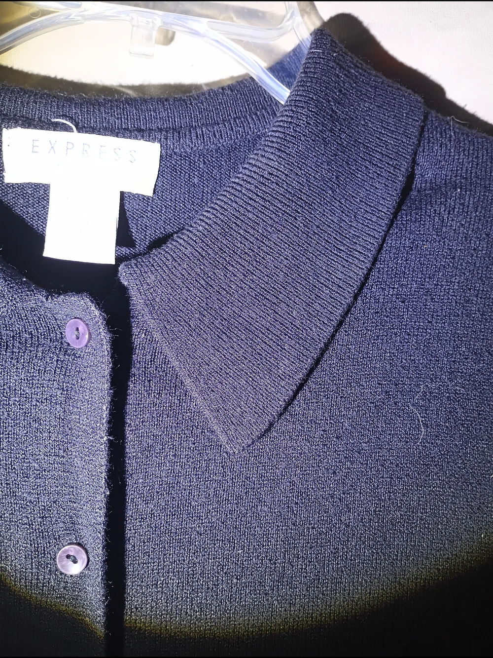 Vintage 90s Express Tricot Black Knit Polo Sweater Large